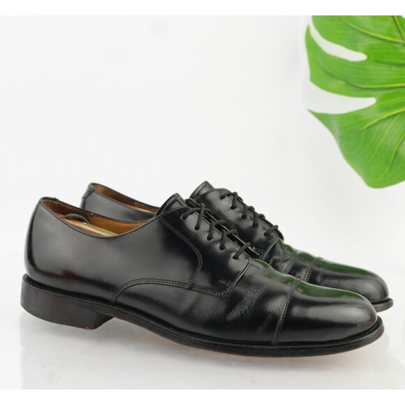 Cole Haan Mens Caldwell Oxford Size 10 D Black Leather Cap Toe Derby Dress Shoes main image 4